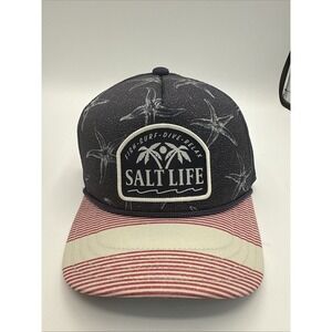 Salt‎ Life Youth Salty Honor Hat Navy NWT Fish-Surf-Dive-Relax Cap OSFM